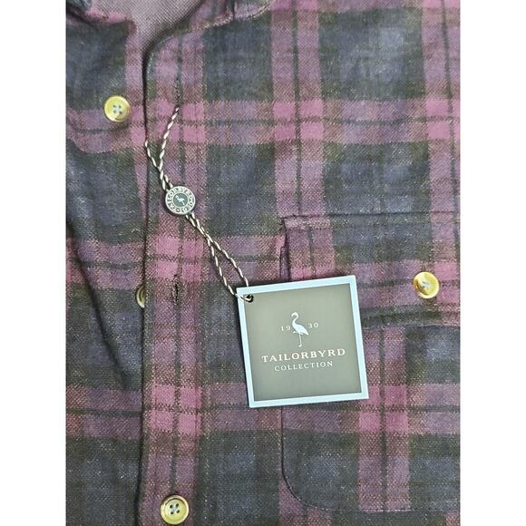 TailorByrd "The Sweatshirt" size Medium in color "Berry" Purple Plaid Lumberjack - Picture 16 of 16
